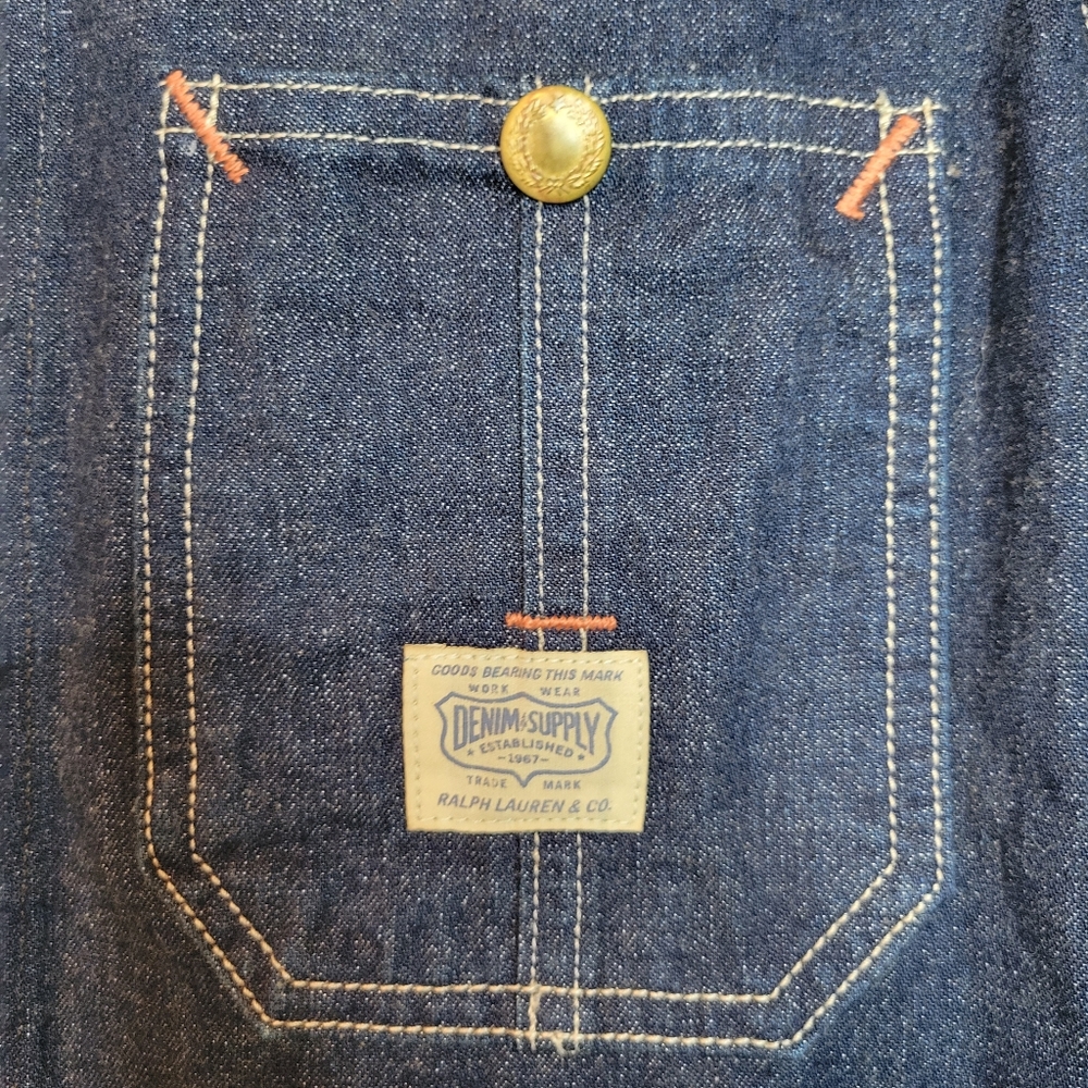 Denim & Supply Ralph Lauren Gorgeous Rich Blue Denim Button Up Jacket, Size M - Picture 8 of 14